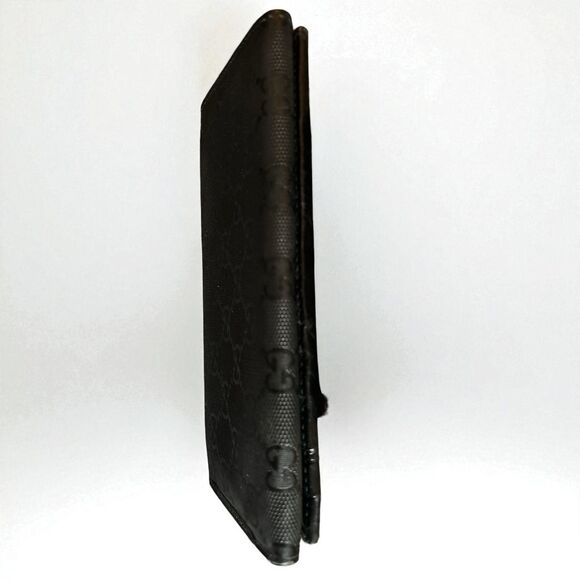 Auth GUCCI GG Guccissima Calf Skin Black Leather Long Wallet 245908 with COA - Picture 8 of 9
